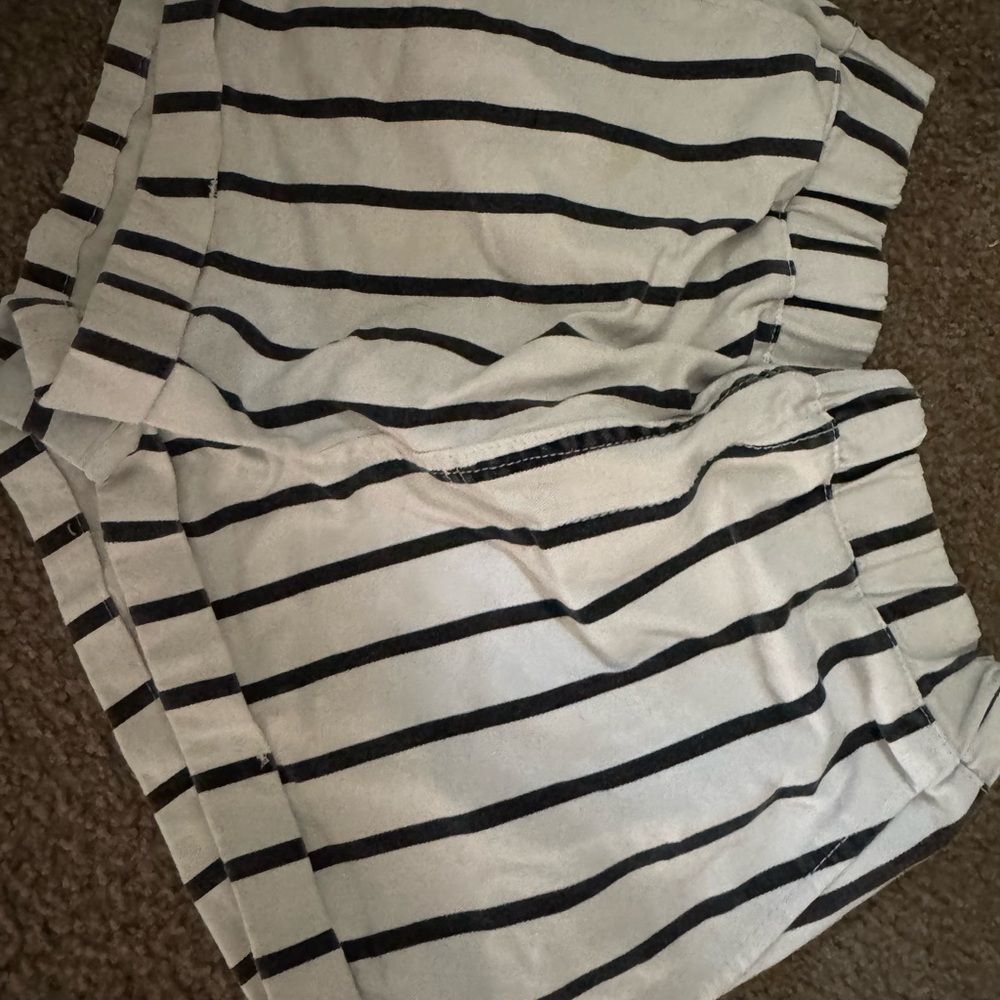 Striped Black and White Shorts